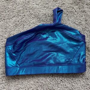 Heroine Sport Shiny Blue One-Shoulder Sports Bra